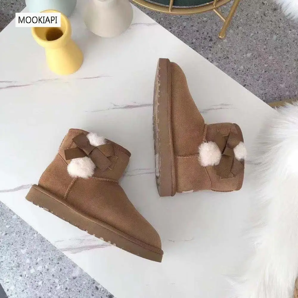 Самая модная австралийская обувь для снега с коротким швом 2019 натуральная кожа