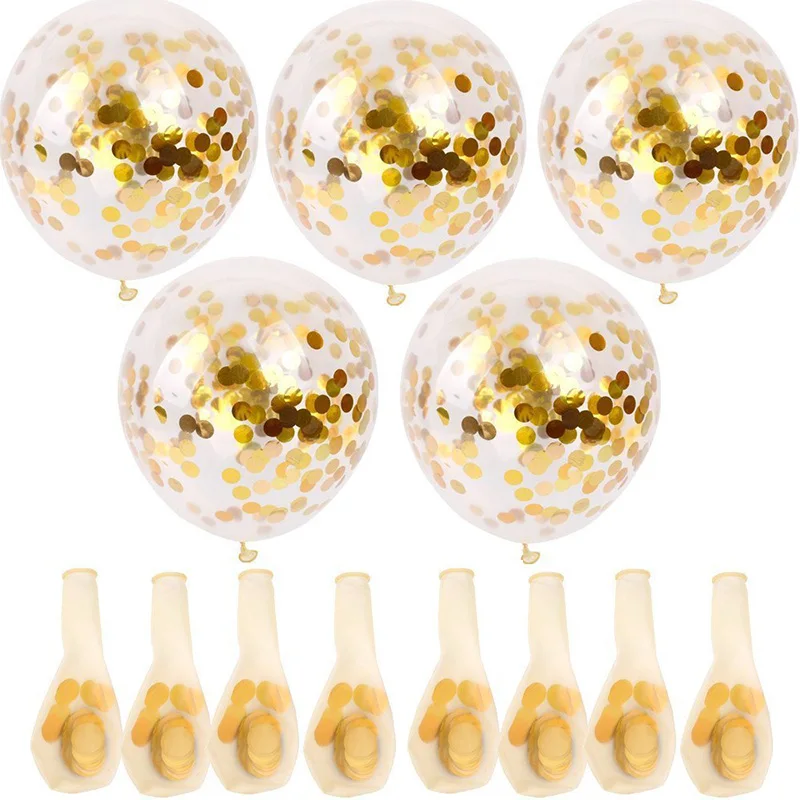 5 шт 12 дюймов латексные воздушные шары с блестками цветные конфетти на День