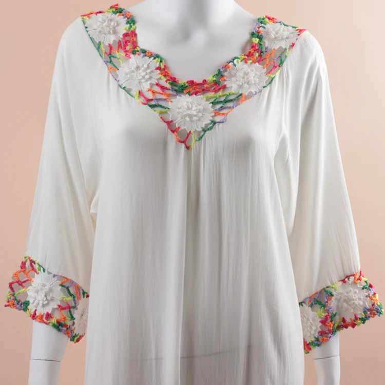 

A6275 2021 Custom Design New Arrival Coloful Handmade Ladies Blouse Plus Size Dress