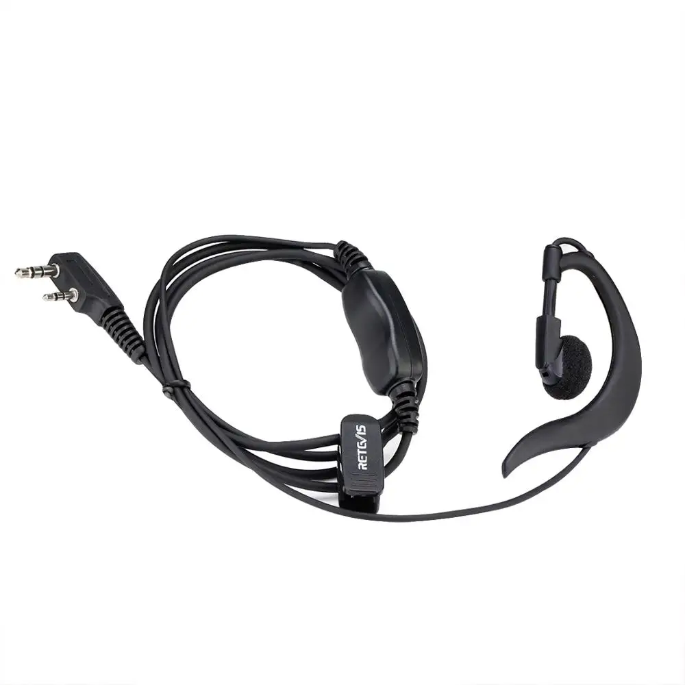 

Retevis EEK005 2 pin Earhook Earpiece with PTT Button and Collar Clip for Retevis RT5R RT-5R Two Way Radio C9150A