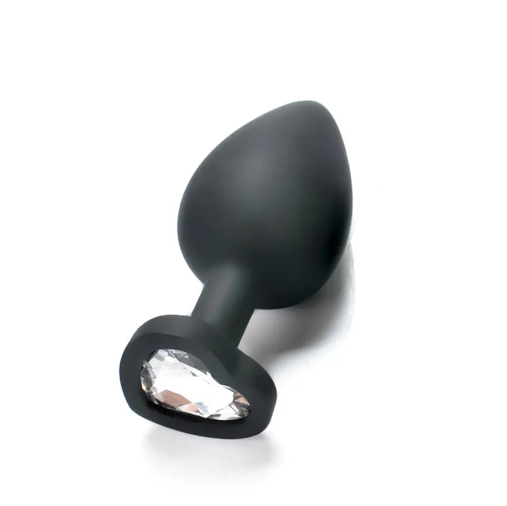 Анальная пробка секс-игрушки 100% силиконовая тренажер для пар сердце кристалл