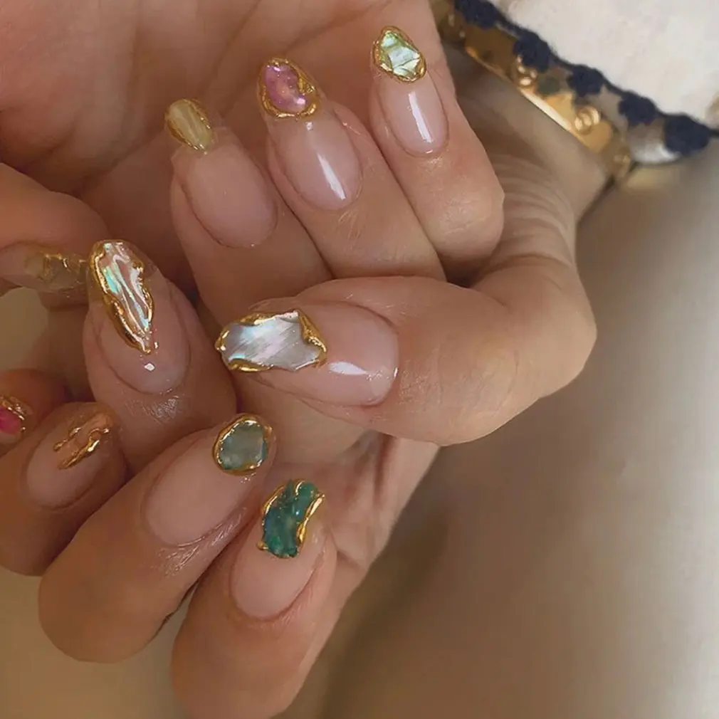 

Nail Jewelry Net Red Shell Irregular Symphony Nail Patch Shell pieces Beautify nails DIY template creative stickers