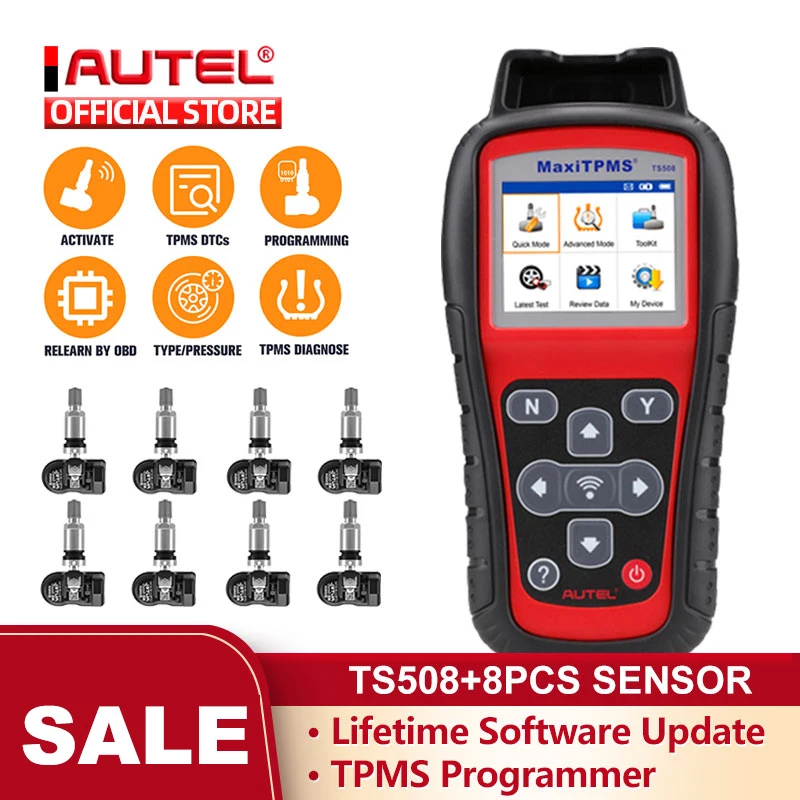 Autel MaxiTPMS TS508K новейший TPMS Relearn автомобильный диагностический инструмент и 8 шт. 315/433