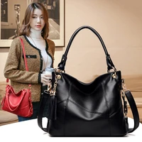luxury brand women soft leather handbags tassel large capacity tote bag fashion shoulder crossbody bags for women new sac