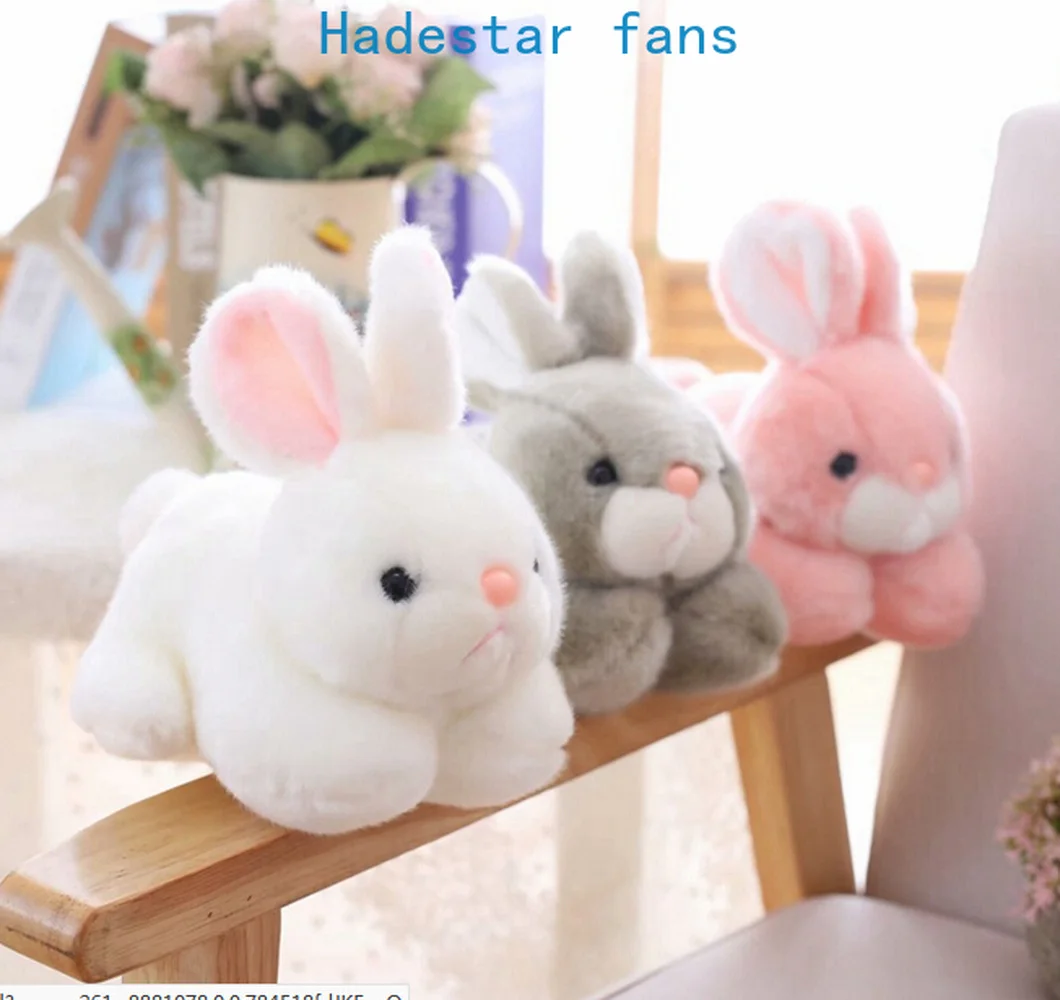 Милый мультяшный милый розовый серый белый кролик плюшевые игрушки с животными