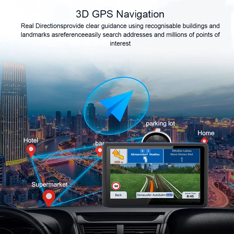 7-дюймовый сенсорный экран GPS-навигация Wince 6.0 грузовик FM Bluetooth AVIN Автомобильная