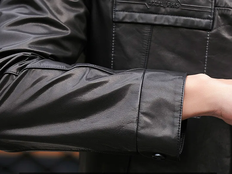 

High Quality Genuine Jacket 2021 Men spring and autumn Real Sheepskin Coat Short Black Men's Motorcycle Leather Jackets