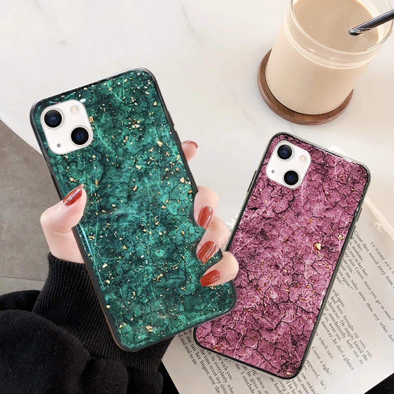 Модный чехол из золотой фольги с блестками для телефона iPhone 13 12 mini 11 Pro MAX XR X XS Max 7 8