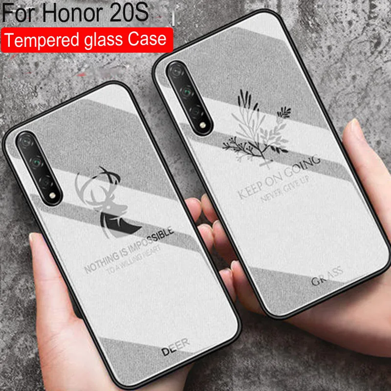 Чехол из закаленного стекла с изображением оленей травы для huawei Honor 20 S 20 s мягкий силиконовый Жесткий Чехол для huawei Honor 20 S 20 s
