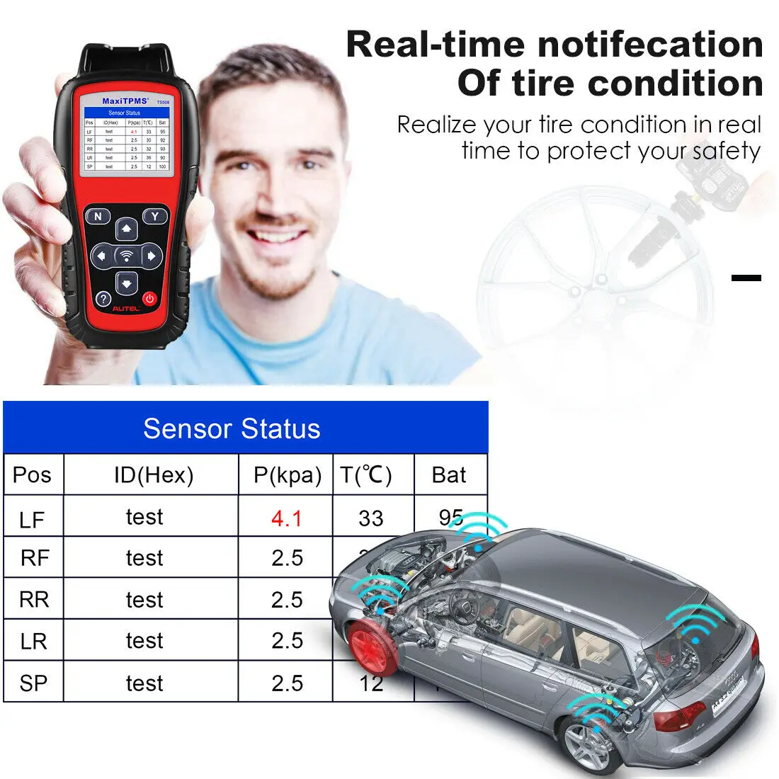 Autel MaxiTPMS TS508K TPMS диагностический инструмент с 8 шт. 2 в 1 MX датчики автомобильный