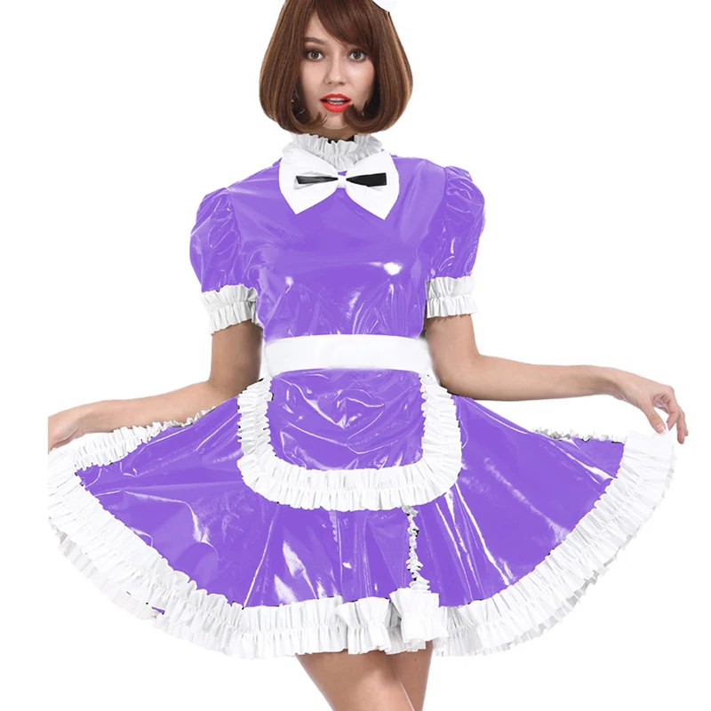 Французский Weet ПВХ горничная Сисси запираемый длинное платье карнавальный