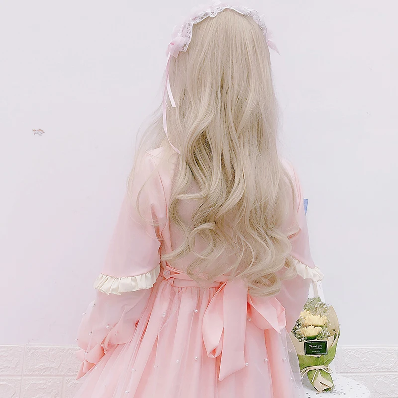 Women Ruffles Bow Lolita Dress Japanese Style Kawaii Girls Sweet Princess Fairy Vintage Mesh Cute Dresses Pink Blue Женская одежда