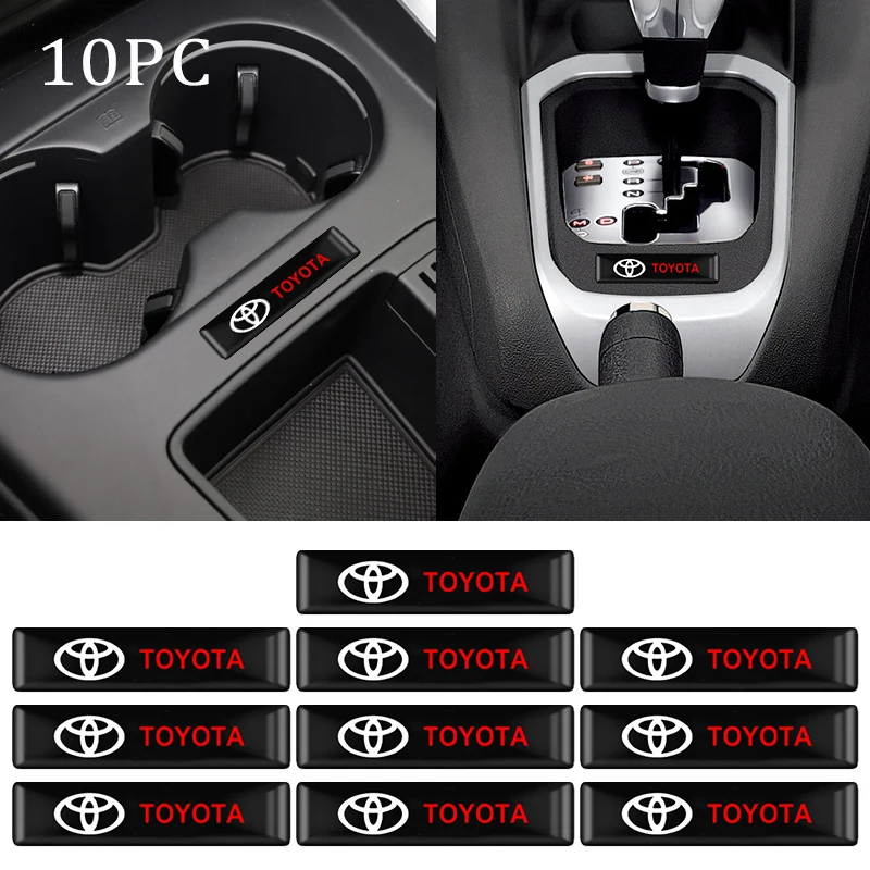 

10Pcs 3D Car Styling Badge Emblem Epoxy Stickers Decal For Toyota Corolla Camry Land Cruiser Prado Rav4 Aqua Auto Accessories