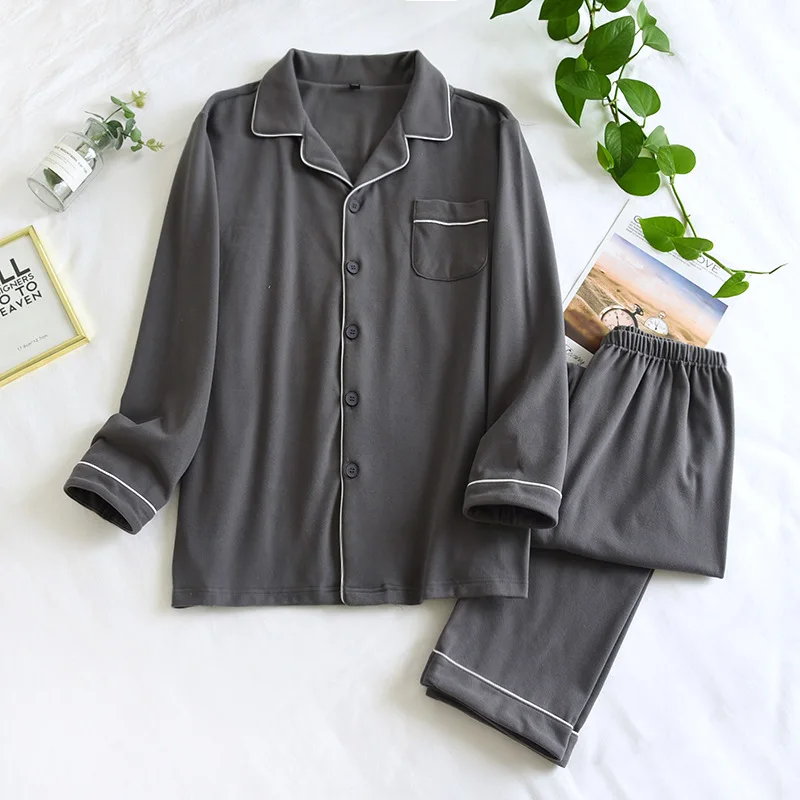 New Autumn Spring Women Velvet Warm Soft Pajamas Sets Pink Red Fashion Pajama Long Sleeve Pyjamas Sets Men Sleepwear Night