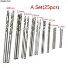 25 шт потребительских упаковок для микро Hss маленький спиральное сверло набор мини-прецизионный фрезерный станок хобби микро-сверла 0,5 мм-3 мм для электроники, ремесла, ювелирные изделия, часового