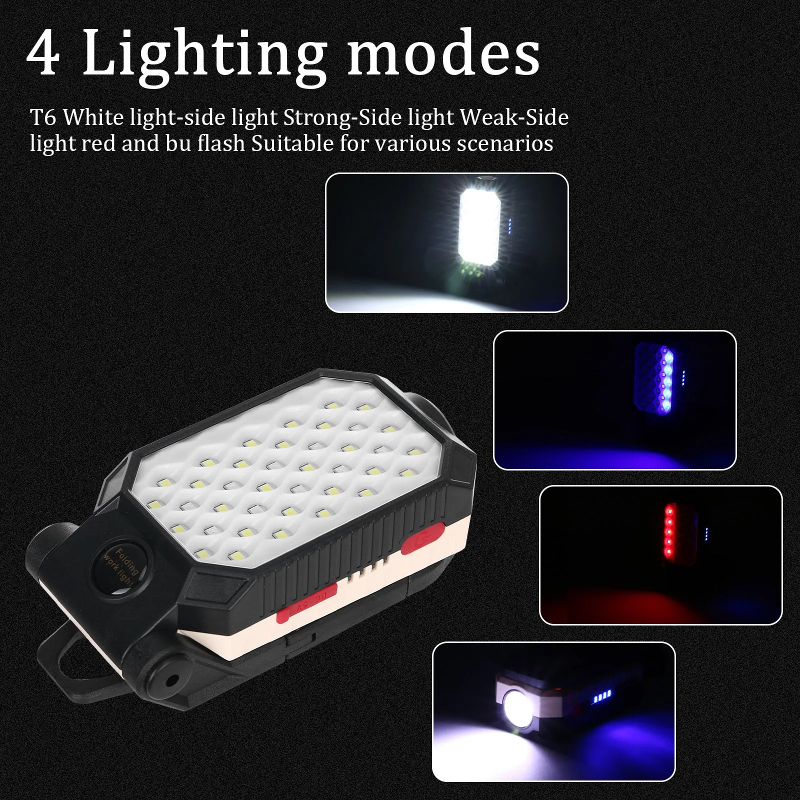 

Портативный складной светильник с магнитным крючком, Usb-зарядка, фонасветильник для кемпинга, фонарик