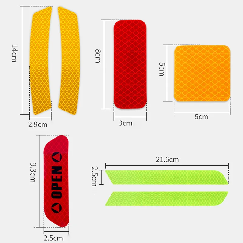 10 шт. автомобильные отражающие наклейки для автомобильных дверей колес бровей