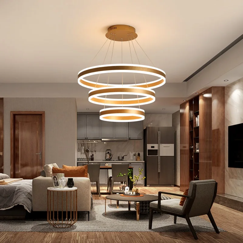 

Circular double sided led pendant lamp Living room dining room bedroom study Chandelier Business & office lighting