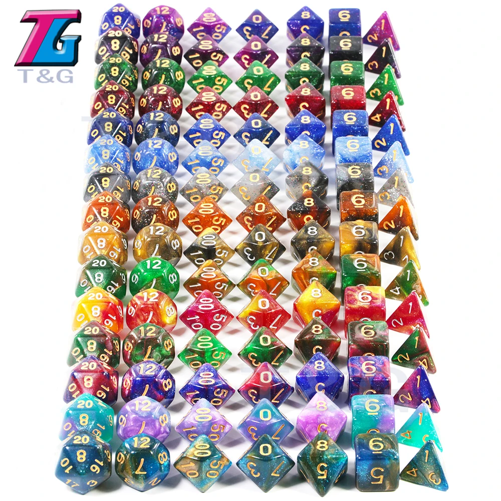 Супер Вселенная Галактика игральные кости DND набор D4-D20 Подземелья и Драконы РПГ лучшие подарки 15 цветов на выбор