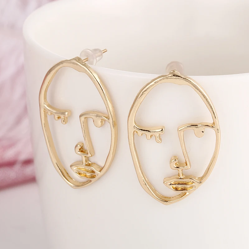 2019 серьги в форме лица стиле панк висячие эффектные абстрактном модные украшения