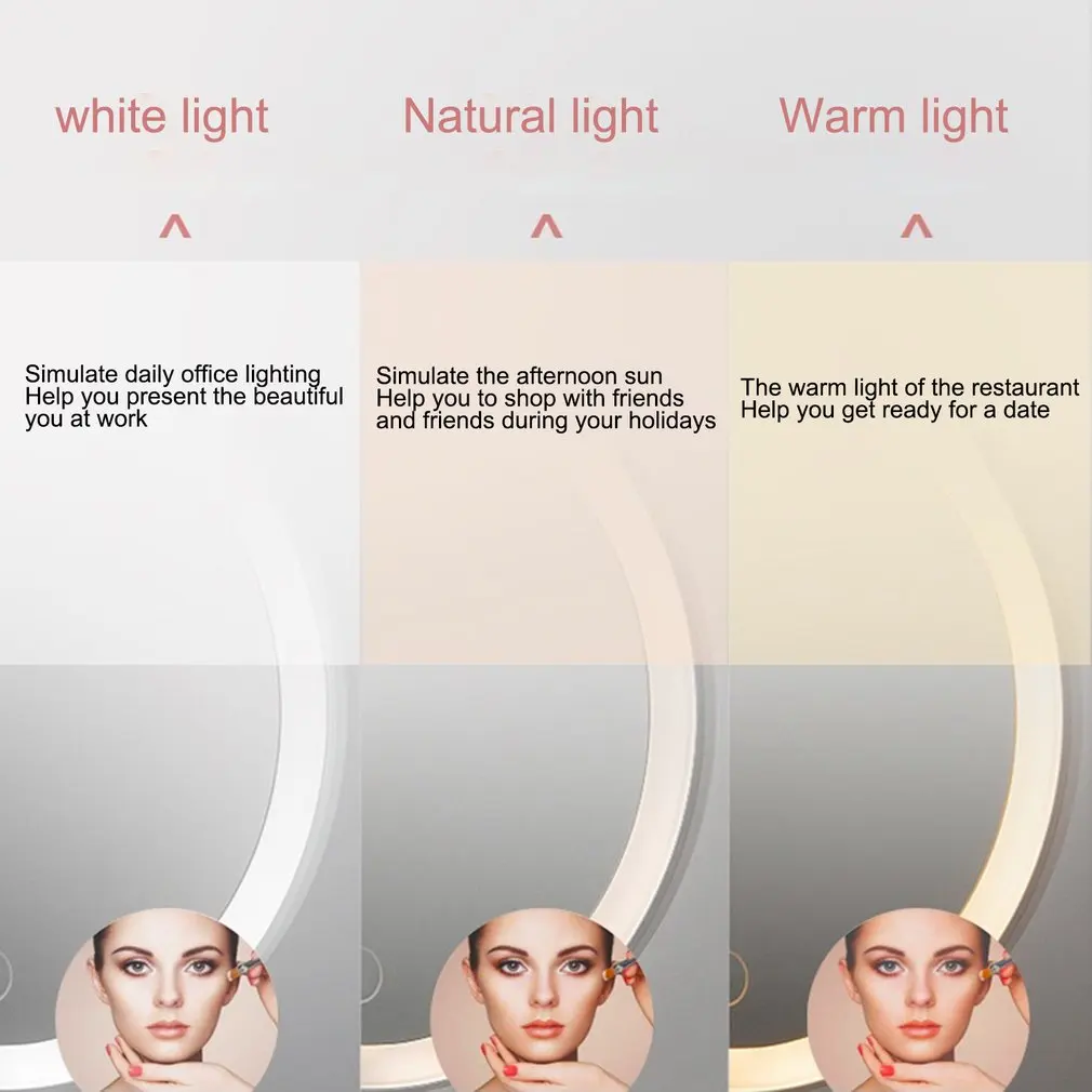 

Usb Rechargeable Makeup Mirror With Tree Branches Ring Light Beauty Mirror With Light Touch Desktop Vanity Mirror
