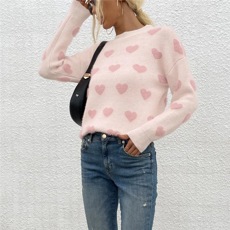 

Women Knitted Sweater New Harajuku Lazy Jumper Women's Sweater Sweet Warm Sweaters Ladies Leisure Simple Tops Female