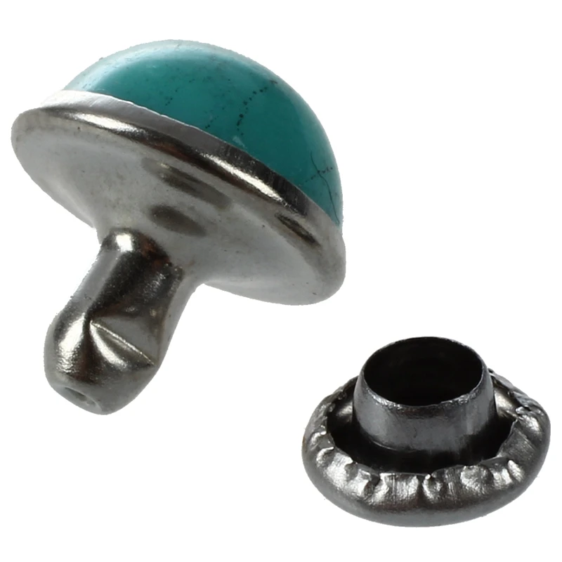 20 x бирюзовые шпильки ювелирные изделия заклепки полые синий DIY круглые 7