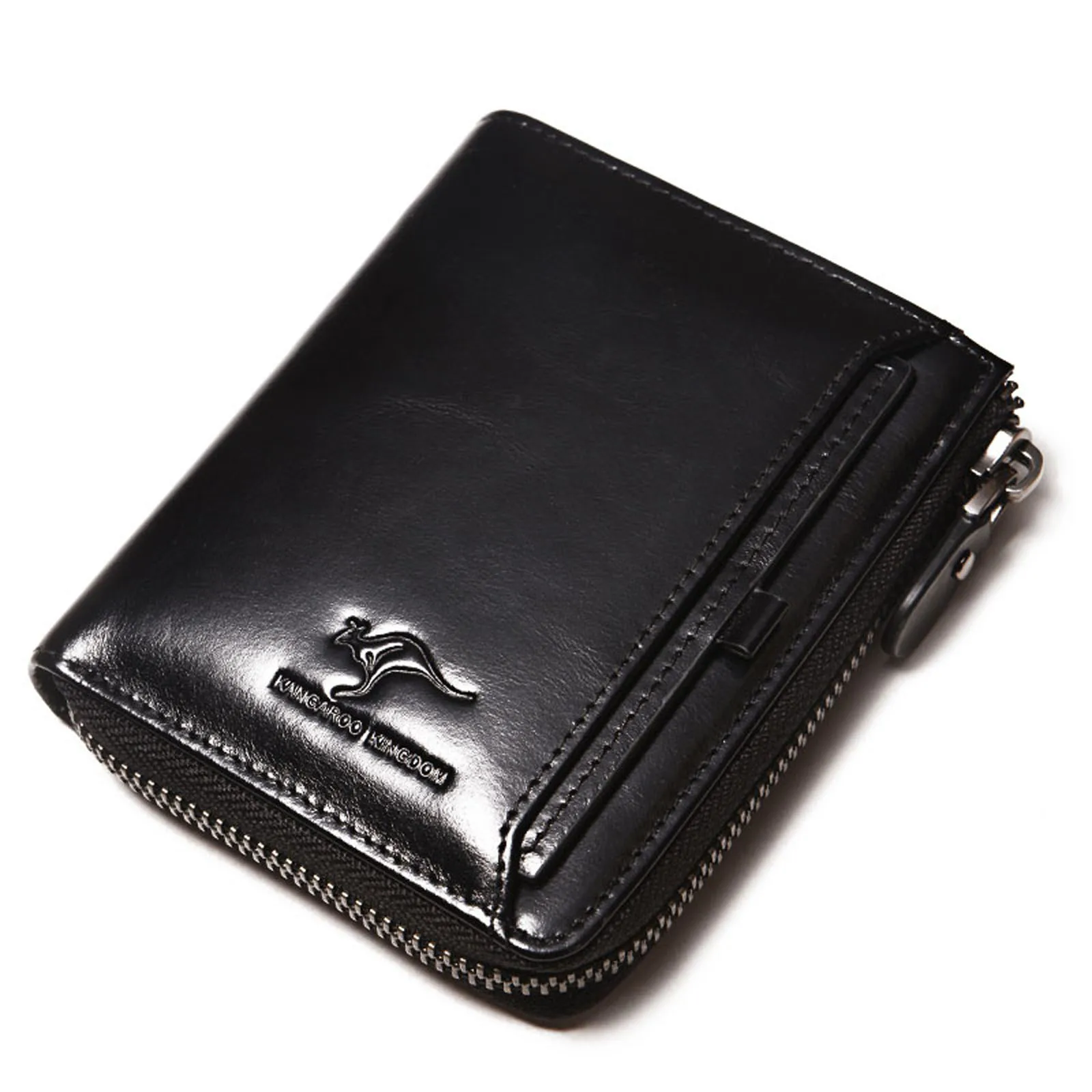 Portable Men PU Anti-theft Wallet Anti Credit Card Fraud Zipper Purse with Holders for Father Boyfriend Husband | Багаж и сумки