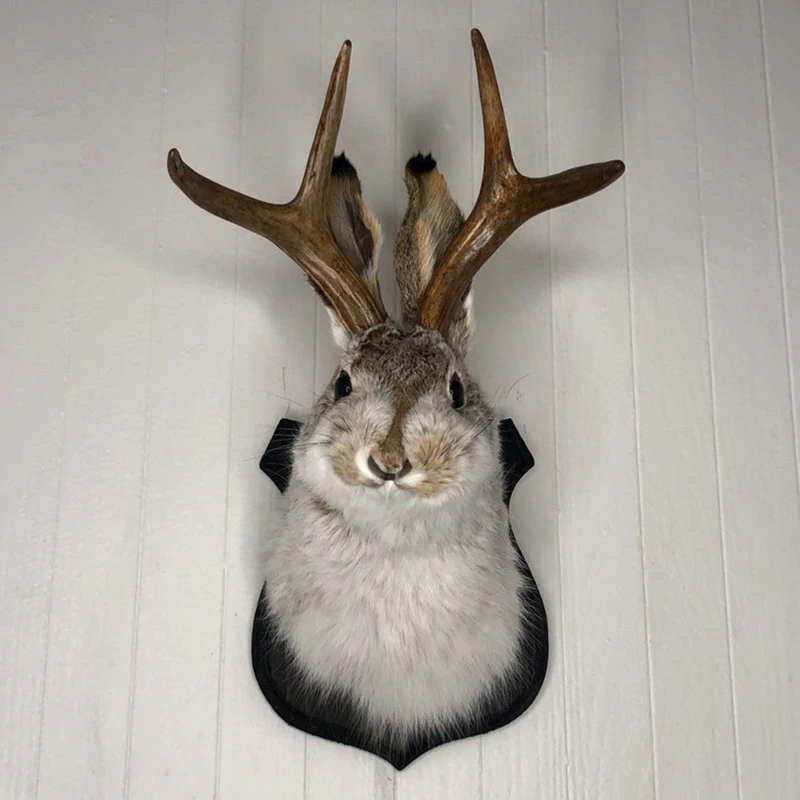 Devil Rabbit Wall Decor Resin Bunny Figurine Ornament Easter Party Supplies for Outdoor Garden Yard Wall Door Decoration