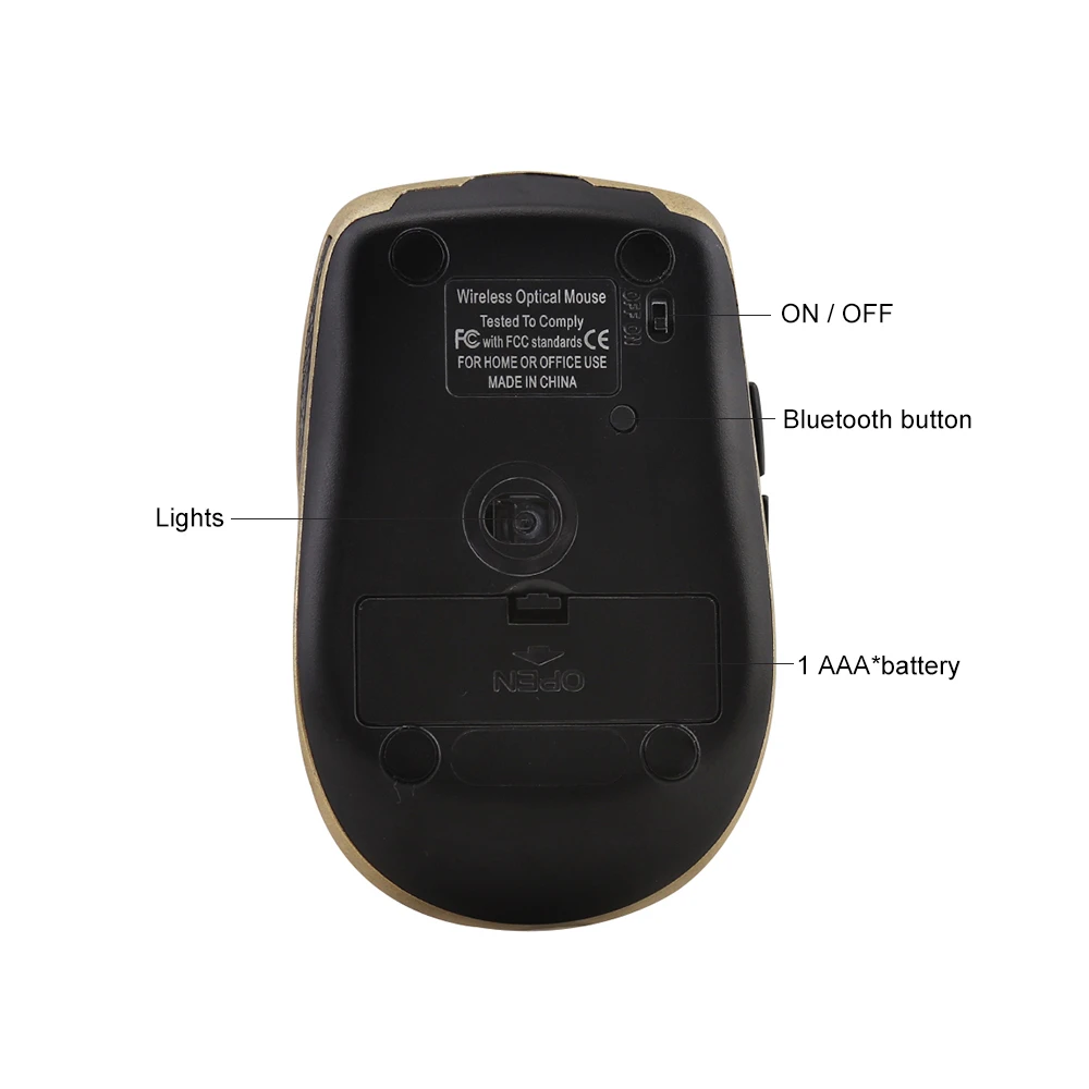 Беспроводная игровая мышь CHUYI оптическая Бесшумная с Bluetooth 800-1200-1600DPI 6 кнопок для