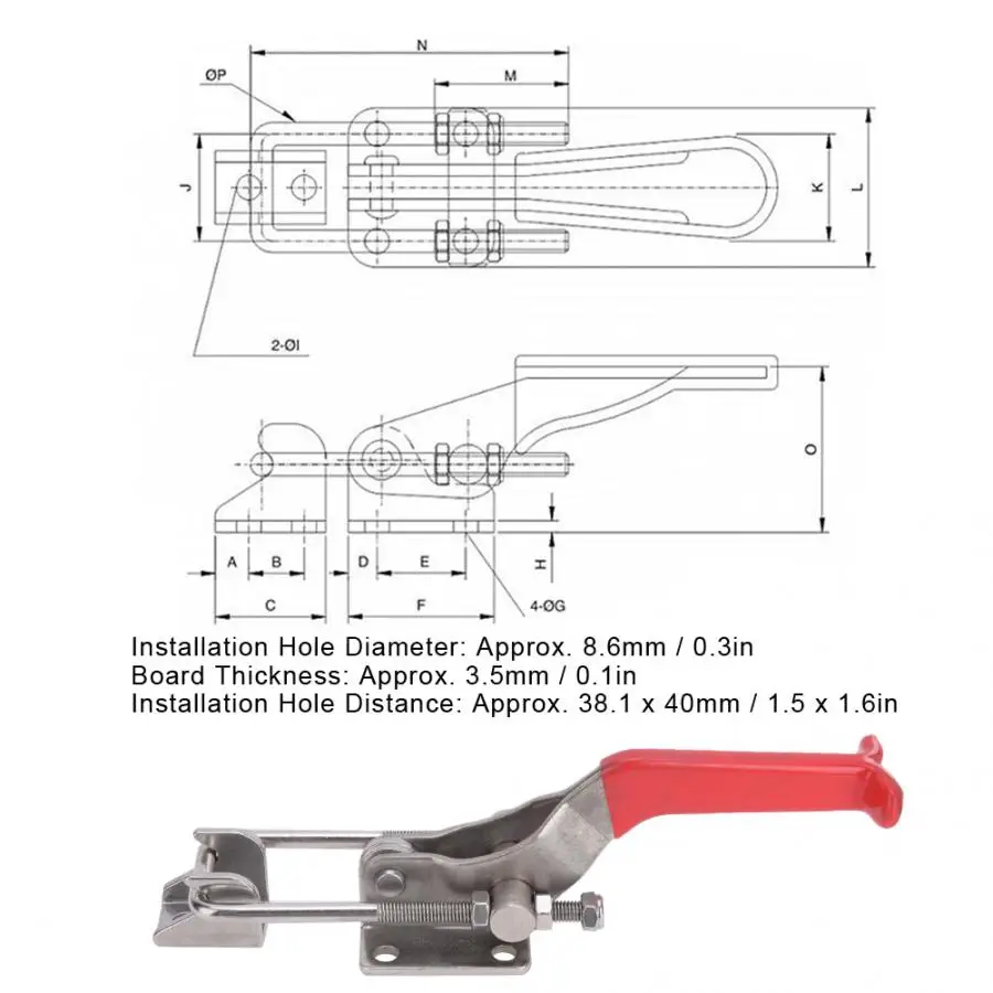 

Quick Toggle Clamp Adjustable Latch Stainless Steel Horizontal Pulling Hand Tool Clamps Hardware Tools