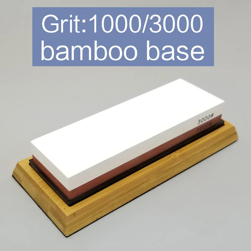 grit1000 3000 bamboo 1 шт. двухсторонний нож камень 2000 3000 5000 8000 точилка для кухонных ножей белый корунд абразивная точилка для ножей точильный камень - Цвет: grit1000 3000 bamboo