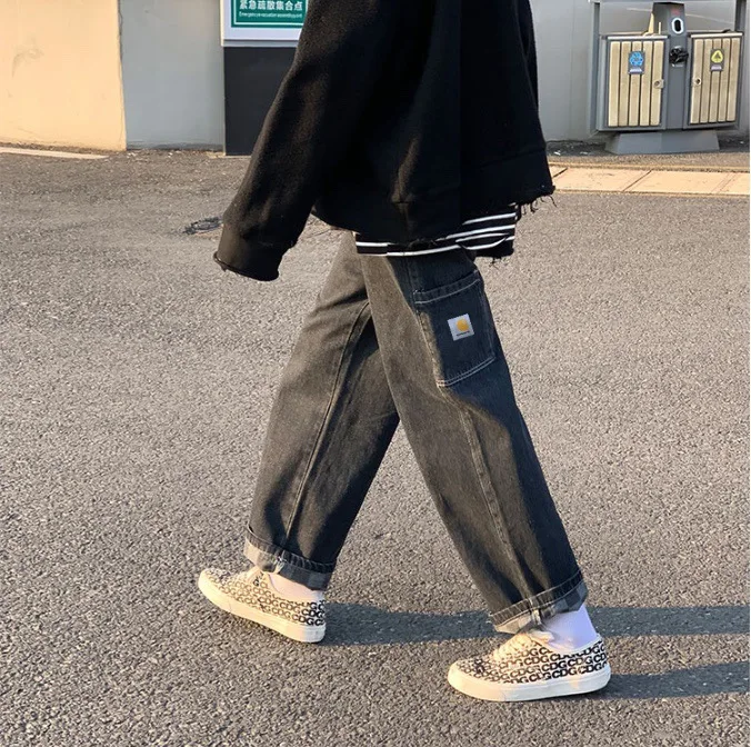 

Men's And Women's Loose Jeans 2021 New Carhart- Trousers Fashion Casual Straight Leg Pants Tooling Jeans