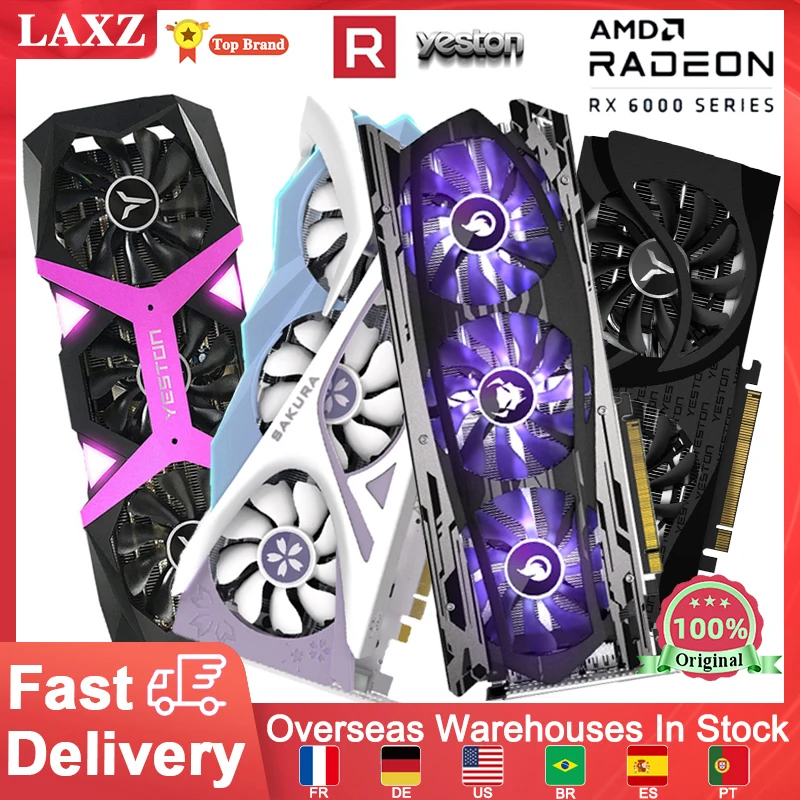 

New Yeston RADEON RX6800XT RX6700XT RX6600XT RX550 Graphics Card 16G/12G/8G/4G 256bit GDDR6/GDDR4 Gaming Mining Video Card GPU