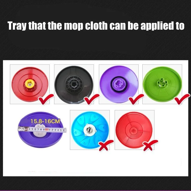 

5PCS Mop Head Rotating Cotton Pads Replacement Cloth Spin for Wash Floor Round Squeeze Rag Cleaning Tools Household Microfiber