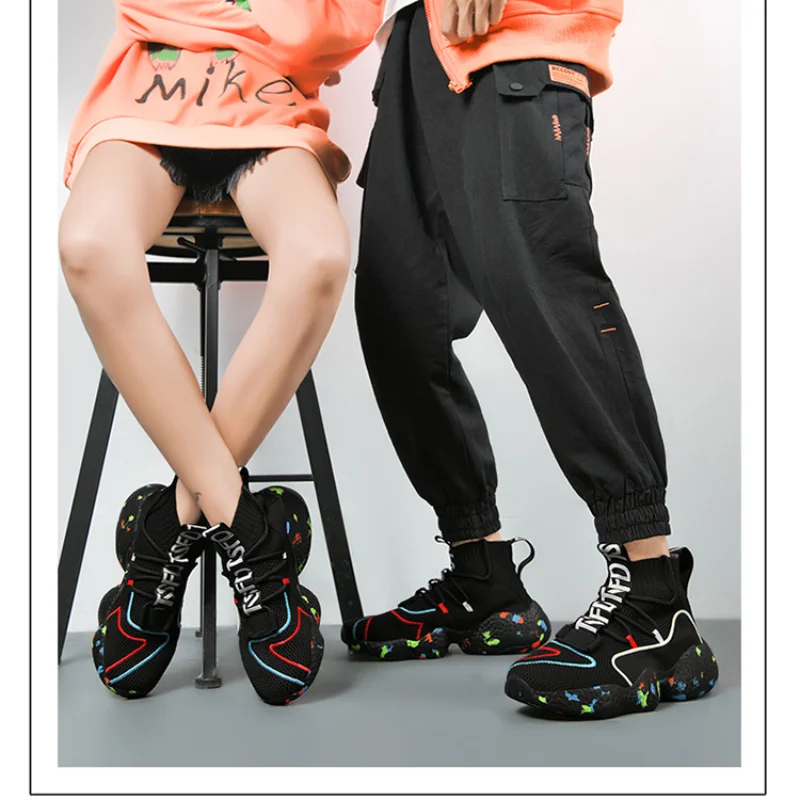 

Fashion outdoor leisure sports couple shoes fly woven mesh light and breathable large size men's shoes and women's shoes