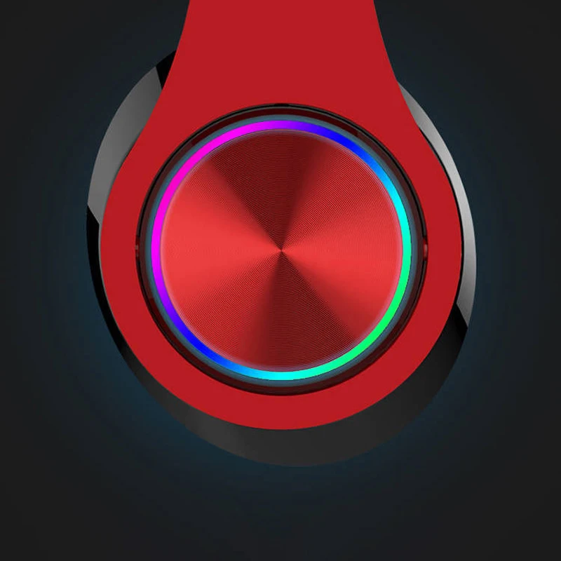 Цветной СВЕТОДИОДНЫЙ беспроводной Bluetooth наушники Hi-Fi стереонаушники гарнитура с шумоподавлением с микрофоном Встроенный слот для карт TF