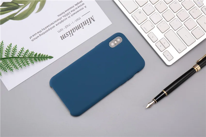 Мягкий резиновый силиконовый чехол для apple iphone xs max xr x 8 7 6 6s plus 5 5S se fundas официальная задняя крышка для телефона - Цвет: Glacier blue