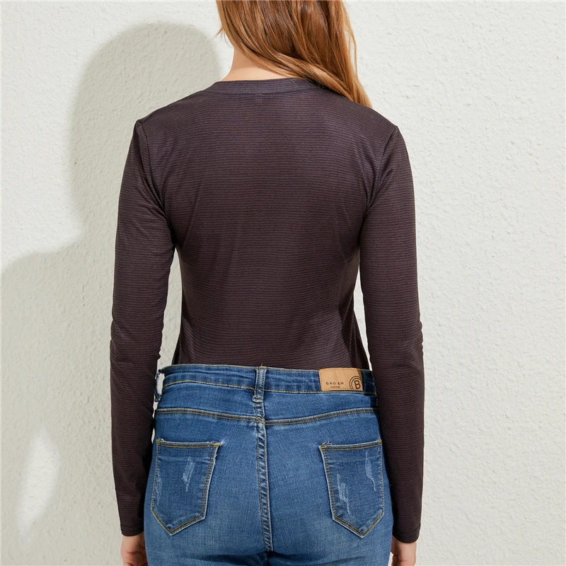 

Long Sleeve Top Women Spring Autumn Asymmetry Tops Women Skew Collar Woman Tshirts Slim Tops For Women Clothes Harajuku