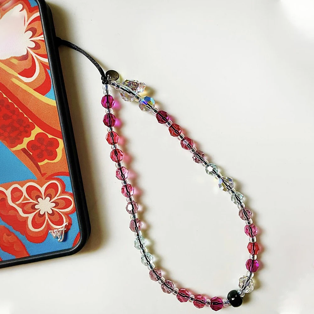 

Цепочка для телефона KKBEAD, очаровательные цепочки для мобильного телефона с черепом, прозрачные хрустальные бусины, ювелирные изделия для т...