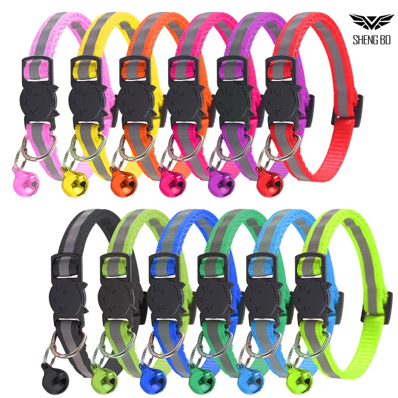 

Cat Collar With Bell Collar For Cats Bell Dog Collar Soft Dog Supplies Adjustable Pets Dogs Accessories Goods For Cats