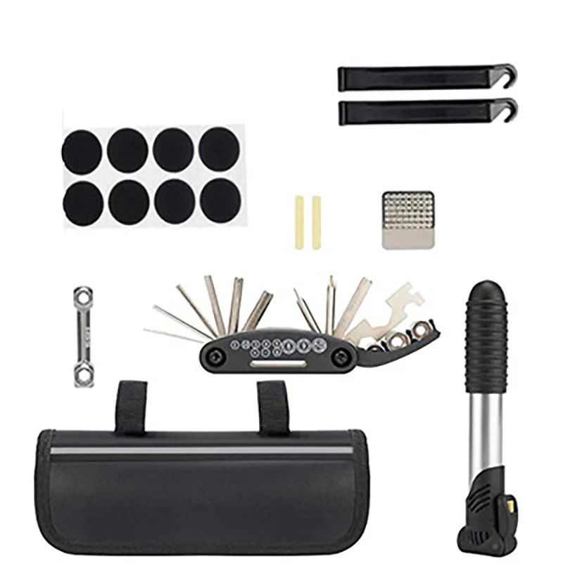 

Outdoor Bicycle Repair Tool Set With Mini Pump Tire Patch Wrench Toolkit Road MTB Bike Portable service Tools Bike Axle Remover