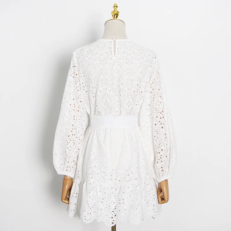 Комплект из двух предметов Женская винтажная кружевная блузка + юбка с высокой