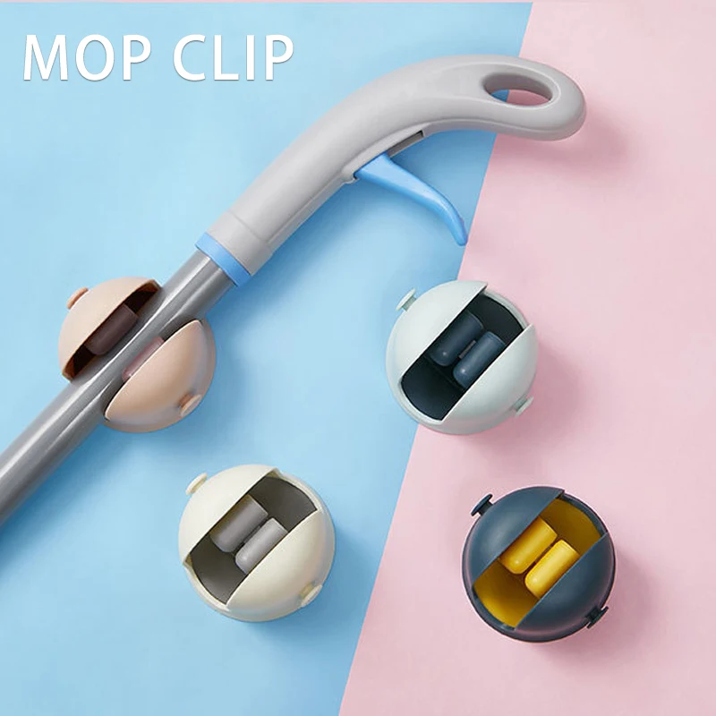 

1PC Mop Holder Transparent Strong Organizer Self Adhesive Wall Mop Hook Bathroom Holder Hook Storage Unit For Bathroom Organizer
