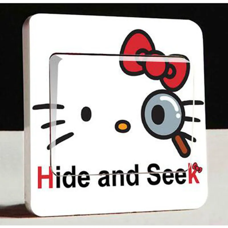 2 шт. список мультфильм hello kitty переключатель гнездо наклейки, украшенные сладкий дом Детская комната переключатель декоративные наклейки