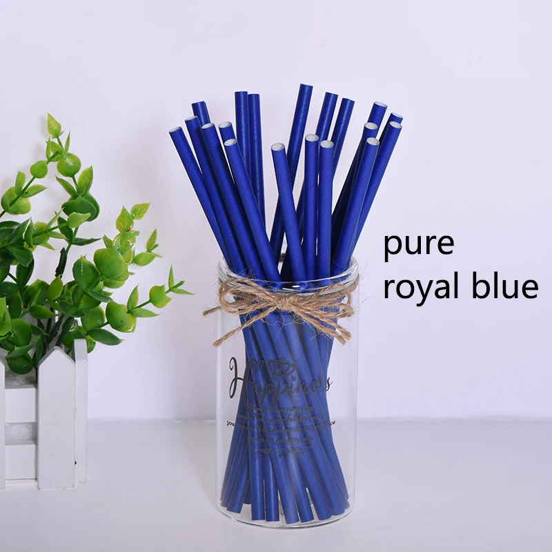 pure royal bluie 25 шт торт Топпер бумажные соломинки с фламинго для дня рождения украшения дети взрослые выпускные поставки одноразовые Коктейльные трубочки - Цвет: pure royal bluie