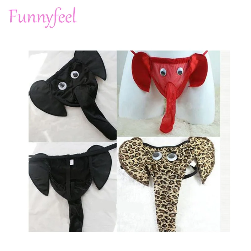 Мужское сексуальное нижнее белье леопардовые стринги в форме слона брюки T pole