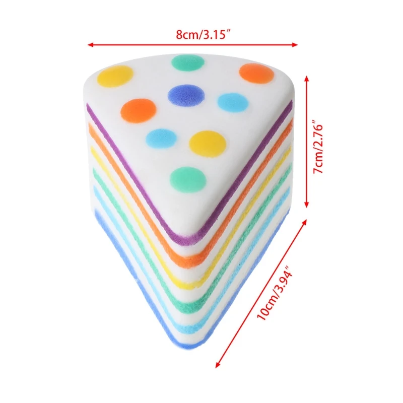 Треугольный Радужный Сжимаемый торт антистресс ПУ медленно восстанавливающие