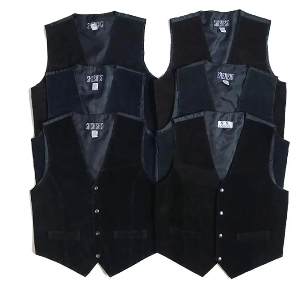 

Men's genuine leather vest waistcoat formal casual high quality free shipping daily wear