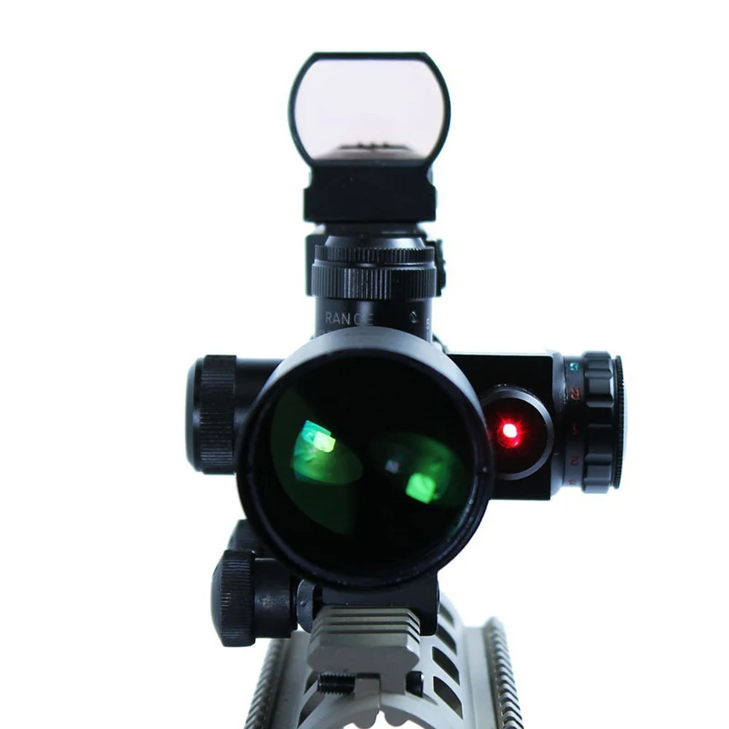 New 4-12X50EG Red Green Illuminated Rifle Scope Hunting Reflex Red/Green Dot 4 Reticle Holographic Projected Sights | Спорт и
